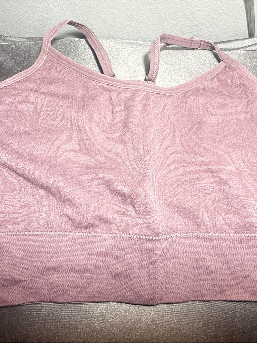 Tahari Dusty Pink Seamless Sports Bra Tank